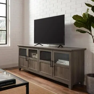 Welwick Designs TV Stands 70 W Composite W/Storage Doors + 4-Shelves Slate Grey • $385.82