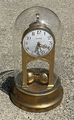 £215.41 • Buy Tiffany Never Wind Glass Domed Brass Clock