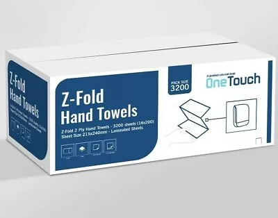 2Ply WHITE PAPER HAND TOWELS 2400 SHEETS Z FOLD MULTI FOLD PAPER • £12.99