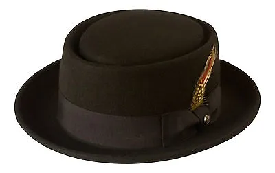 Black Pork Pie Hat 100% Wool FeltMod/SkaBreaking Bad Walter/Heisenberg Style • $73.87