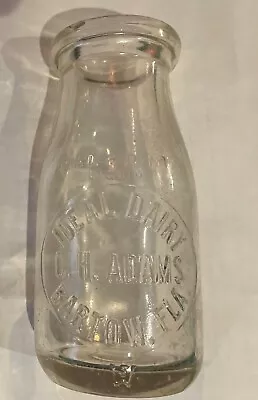 Vintage Half Pint Embossed Milk Bottle Ideal Dairy Barton Florida • $14.95