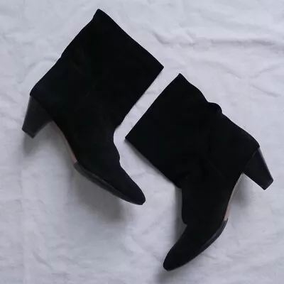 Black Suede Isabel Marant Dyna Heeled Boots • $240