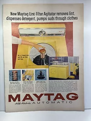 Maytag Washer Dryer All Fabric Automatic 1958 Vintage Print Ad Life Magazine • $4.99