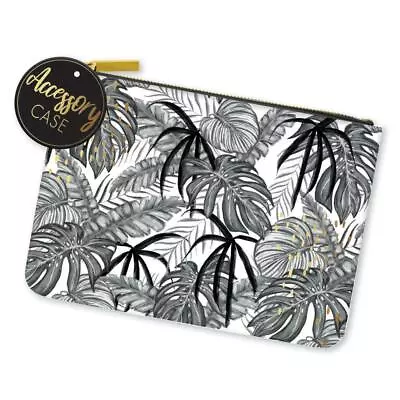 Pencil Case Tropical Noir - Large Accessory 28.5x21.5cm Makeup Cosmetics Bag • £4.29