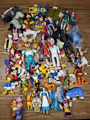 $25 • Buy Giant Lot Of Disney Plastic / PVC Figures Toys Cake Toppers 50+ Pieces Pre-owned