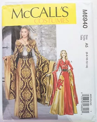 McCall's M6940 Medieval Renaissance Dress Costume Pattern Size 6 - 14 New • $9.99