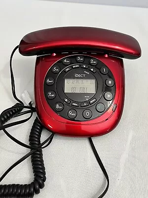 IDECT 10h4618 Carrera Corded Telephone Red & Black Working Used  Home Phone • £12.99