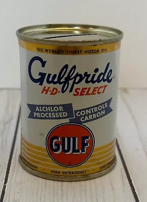 Gulfpride HD Select Motor Oil Can Coin Bank Gulf Oil Corp. • $19.99