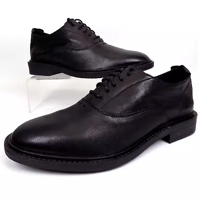 Hush Puppies HM02-119-007 Leather Oxford Mens Comfort Shoes Size 8 M Black 9202 • $29.25