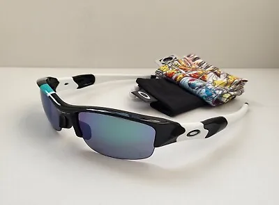 New Oakley FLAK JACKET Black White  Jade Iridium 30 Yrs Sunglasses RARE NPI Half • $149