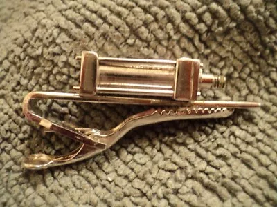 Vintage JOLLE Hydraulic Cylinder Silve Toned Tie Bar Clip Clasp • $3.99