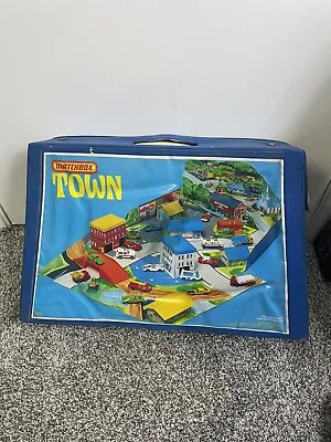 Vintage 1977 Matchbox Foldout Town Car Road Map Hospital Bank Gas Station • $29.99