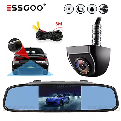 4.3  Car Rear View Mirror Monitor 170° Night Vision Parking Reversing Camera 6M • $34.95