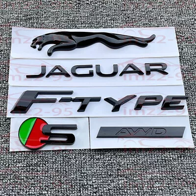 Glossy Black Rear Badge Fits Jaguar F-TYPE P300 3.0 SC R-DYNAMIC S 2.0T Emblem • $47.38