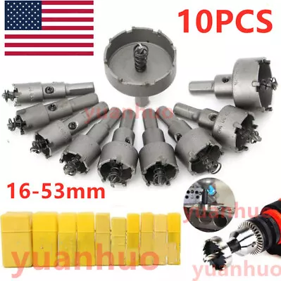 10 Size Hole Saw Cutter Tool For Steel Metal Alloy Carbide Tip TCT Drill Bit Set • $21.39