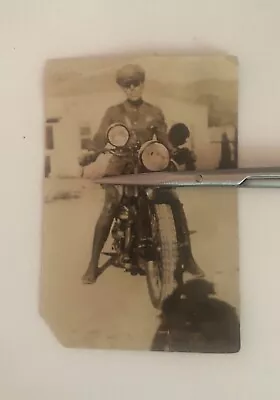 Antique 1910s Policeman On Motorcycle Original Photo • $14