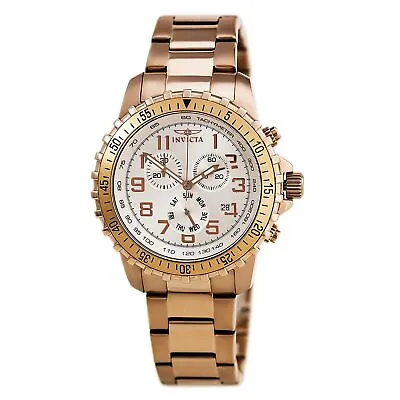Invicta Men's Watch Specialty Pilot Chronograph Rose Gold Plated Bracelet 11368 • £77.11