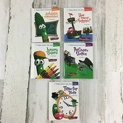 Lot Of 5 Veggiecational Veggie Tales Chick-fil-A Vtg Books Shapes Time Colors • $35.99