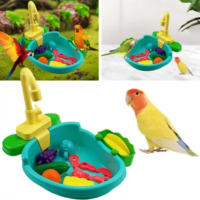 Parrot Shower Toy Bird Bath Tub Faucet Conure Automatic Feeder Child Washbasin • £9.49