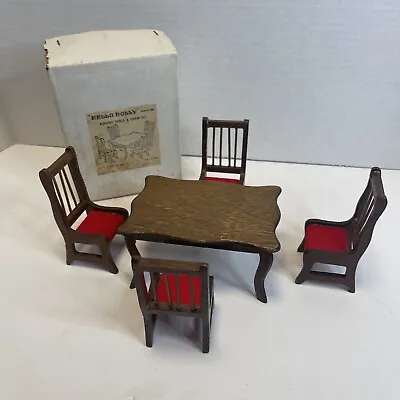 Miniature Dollhouse Furniture Dining Room Table & Chairs Hello Dolly Vintage • $15