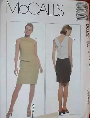 8822 Vintage McCalls SEWING Pattern Misses Mock 2 Pc Dress Jones NY UNCUT OOP FF • $4.89