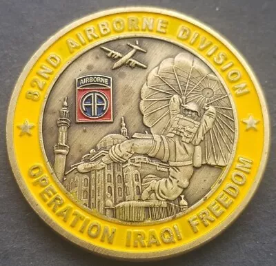 OIF 82ND AIRBORNE  DIVISION Challenge Coin With Coin Stand For Displaying  • £4.99