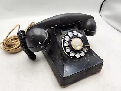 Vintage Western Electric H1 302 Bakelite Rotary Dial Desk Phone W/ F1 Handset • $33.49