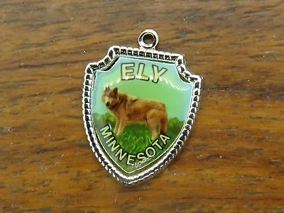 Vintage Sterling Silver ELY MINNESOTA STATE WOLF TRAVEL SHIELD Charm 15-36 • $16.95