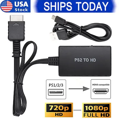 PS2 To HDMI Video Converter Adapter HD 1080P  For PlayStation 1/2/3 HDTV Monitor • $15.99