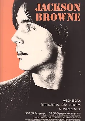 Jackson Browne 1980 Holdout Tour / Murphy Center / Murfreesboro Tn Poster / Ex • $99.99