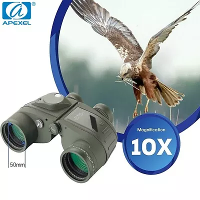 APEXEL 10X50 Marine Binoculars With Rangefinder Compass For Adults Waterproof • $135.98