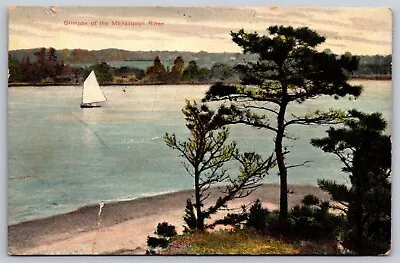 Monmouth New Jersey DB Postcard Glimpse Of The Manasquan River Sailboat  • $6.99