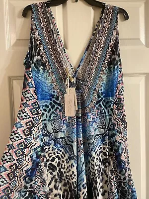 TRUE COLORS By La Moda Clothing Hi-Lo Beach Cover-Up Dress Size S/M • $59