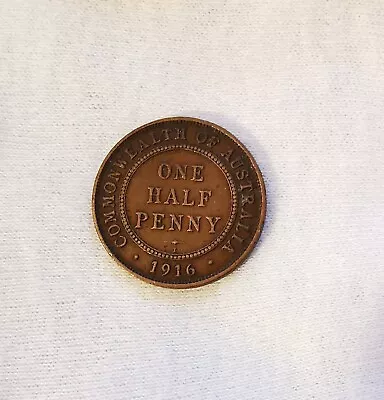 Australia King George V Bronze Half Penny 1916 Coin • $3.75