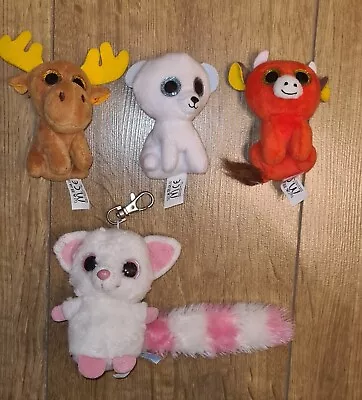 4x Small Soft Plush Toys: 3x TY Beanie  + 1x Yoo Hoo & Friends Keyring • £3