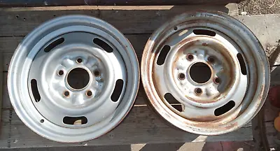 Vintage Original Gm Steel Rally Wheels 14 X 6 1967 Chevelle Ss 68 69 F 70 Oem • $299.99