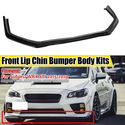$65.99 • Buy Gloss Black V-Limited Style Front Bumper Lip Spoiler For 15-19 Subaru WRX STI