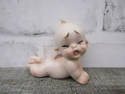 Vtg 3  Unbranded Kewpie Cupid Baby Blue Wings Ceramic Bisque Mid-Century Japan • $14.99