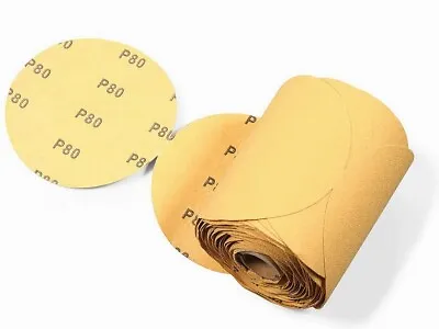 100pcs 6 In 80 Grit PSA Adhesive Back Sanding Disc Sandpaper Roll DA Sander Pad • $33.79