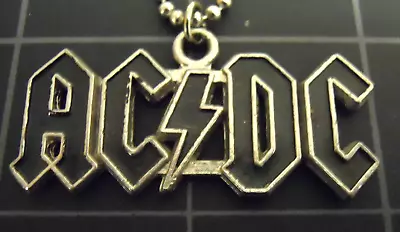 AC/DC Pendant Stainless Steel Chain New Vintage Rare Angus Young Necklace 90's • £43.37