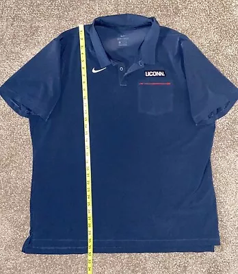 Nike UConn Huskies Navy Dri-Fit 2XL Short Sleeve Button Polo • $21