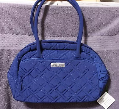 VERA BRADLEY Solid Quilted Medium Bowler Bag With Coin Purse COBALT BLUE   NWT • $37.99