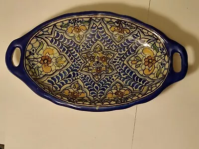 Vintage Blue Uriarte Serving Tray 8.5  Mexico • $8.99