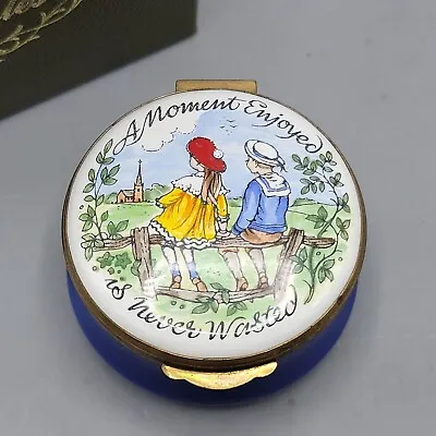 $29.95 • Buy Crummles & Co England Enamel Box - A Moment Enjoyed Is Never Wasted