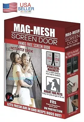 Magnetic Screen Door Heavy Duty Strong Magnets And Mesh Curtain Transparent NIB • $17.97