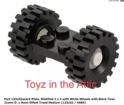 Lego 1x 122c02assy3 Black Plate Modified 2 X 2 With White Wheels Futuron • $7.40