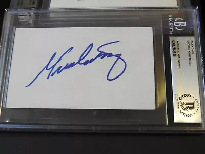 George Armstrong Signed Index Card Beckett Slabbed Toronto Maple Leafs # 1 • $299.99