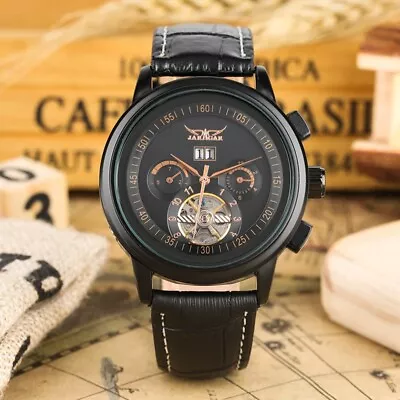 JARAGAR Men's Sports Watch Automatic Mechanical Black Watches Relogio Masculinos • £36