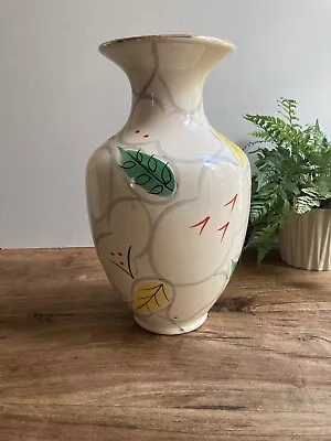 Art Deco Leaf Pattern Vase Vintage Home Kensington Ware Medium Vase Floral • £11.25