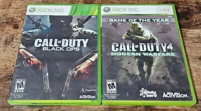 2 Games Lot: Call Of Duty 4 Modern Warfare GOTY Black Ops (Xbox 360) Tested  • $16.99